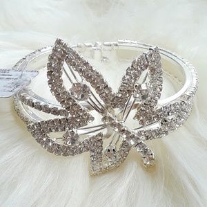 Rhinestone formal bracelet floral design